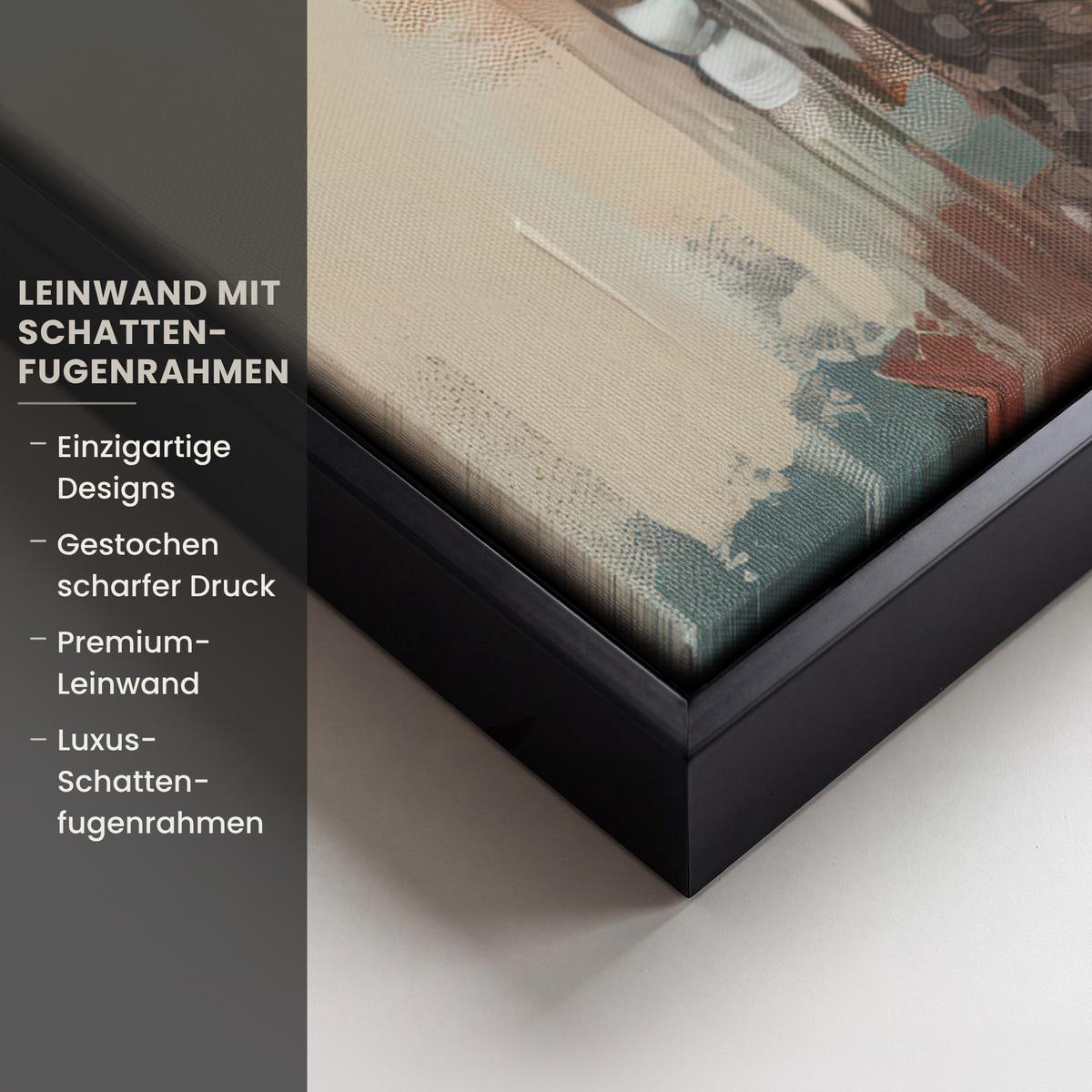 LEINWAND Bilder mit Rahmen - Frau - Kunst - Schmuck - Porträt - 50x70 - Blaugrau, Textil (50/70cm) - MuchoWow