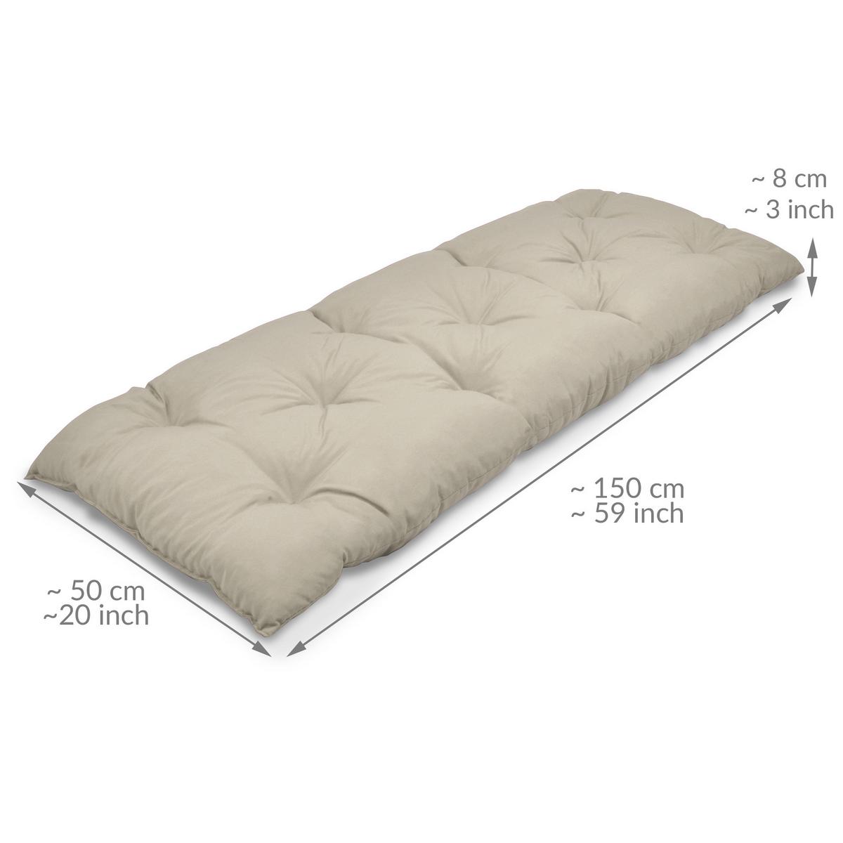 BANKPOLSTER Flair BK 150/50/8cm Natur - Beige, Textil (50/10/150cm) - Beautissu 