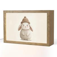 NACHTTISCHLAMPE Kaninchen - Hut - Ohren - Beige 30x20 cm - Creme, Holzwerkstoff (8/30/20cm) - OnlyWow