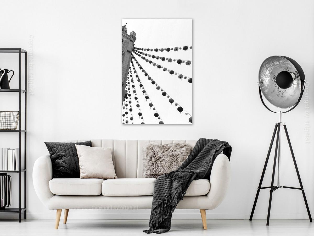 KUNSTDRUCK Schwarz-Weiß 80/120 cm - Schwarz, Textil (80/120cm) - KUNSTLOFT