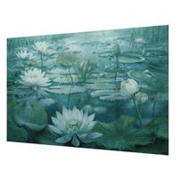 FOTOTAPETE 152x104 cm - Wasserblumen - Schwarz, Textil (152/104cm) - Wallfluent