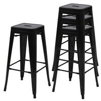 BARHOCKER METALL Schwarz 4er-Set - Schwarz, Metall (43/77/43cm) - MCW