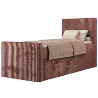 BOXBETT TILIANO DUO 90/200 - Rosa Cord - H4 - Topper Visco - Rechts Seite - Rosa, Textil (90/200cm) - MKS