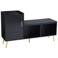SCHUHSCHRANK Schwarz 120/35/71.5 CM - Schwarz, Holzwerkstoff (35/72/120cm) - Urban Meuble