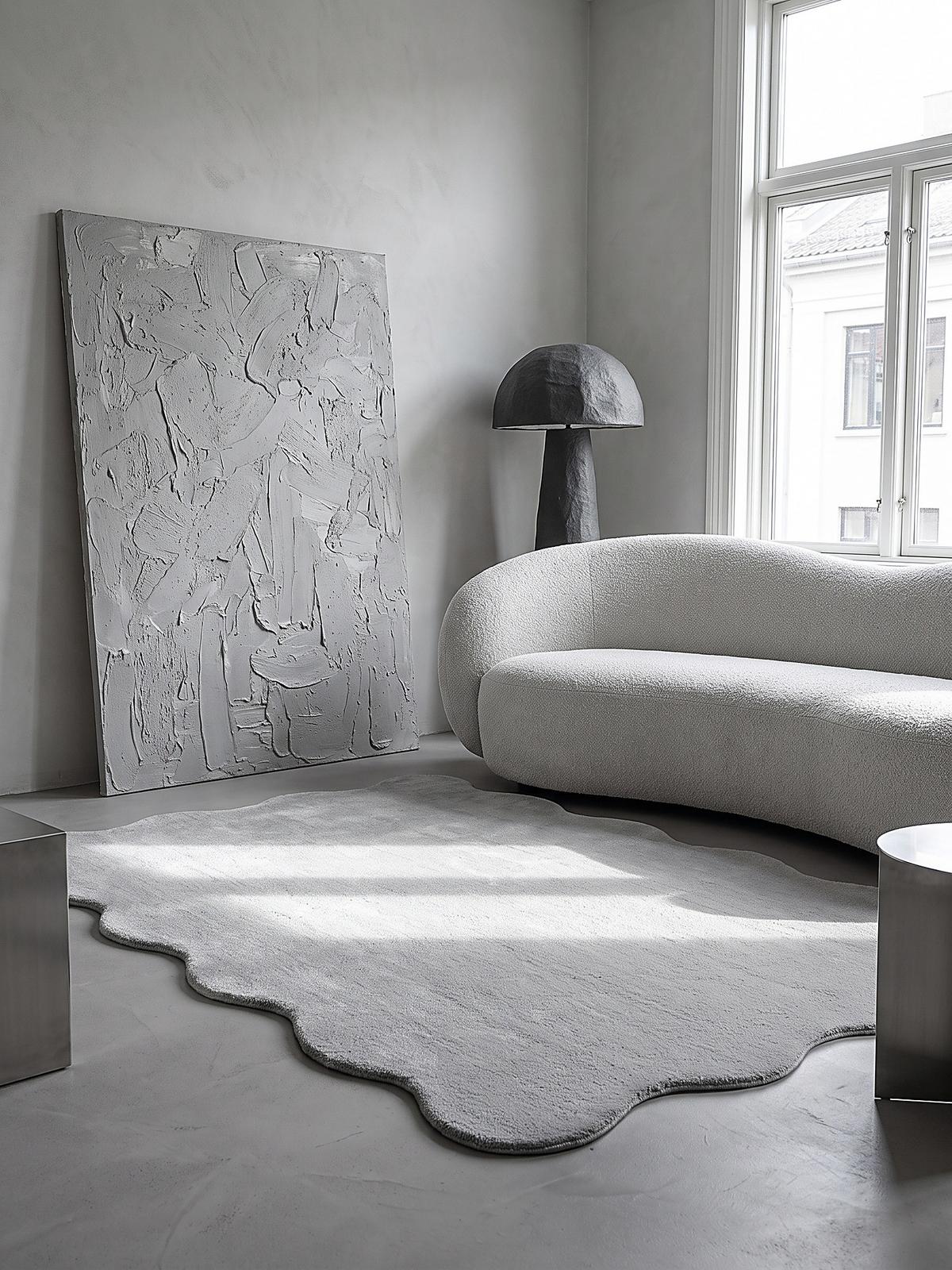 HOCHFLORTEPPICH Antirutsch Uni TIRSO Polyester Grau 140 x 200 cm - Grau, Textil (140/200cm) - KADIMA DESIGN
