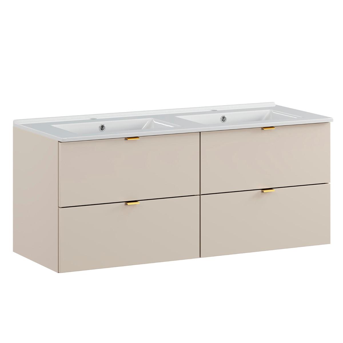 DOPPELWASCHTISCH 120cm Azel Kaschmir - Beige, Holzwerkstoff (120/50/46cm) - Petits-meubles