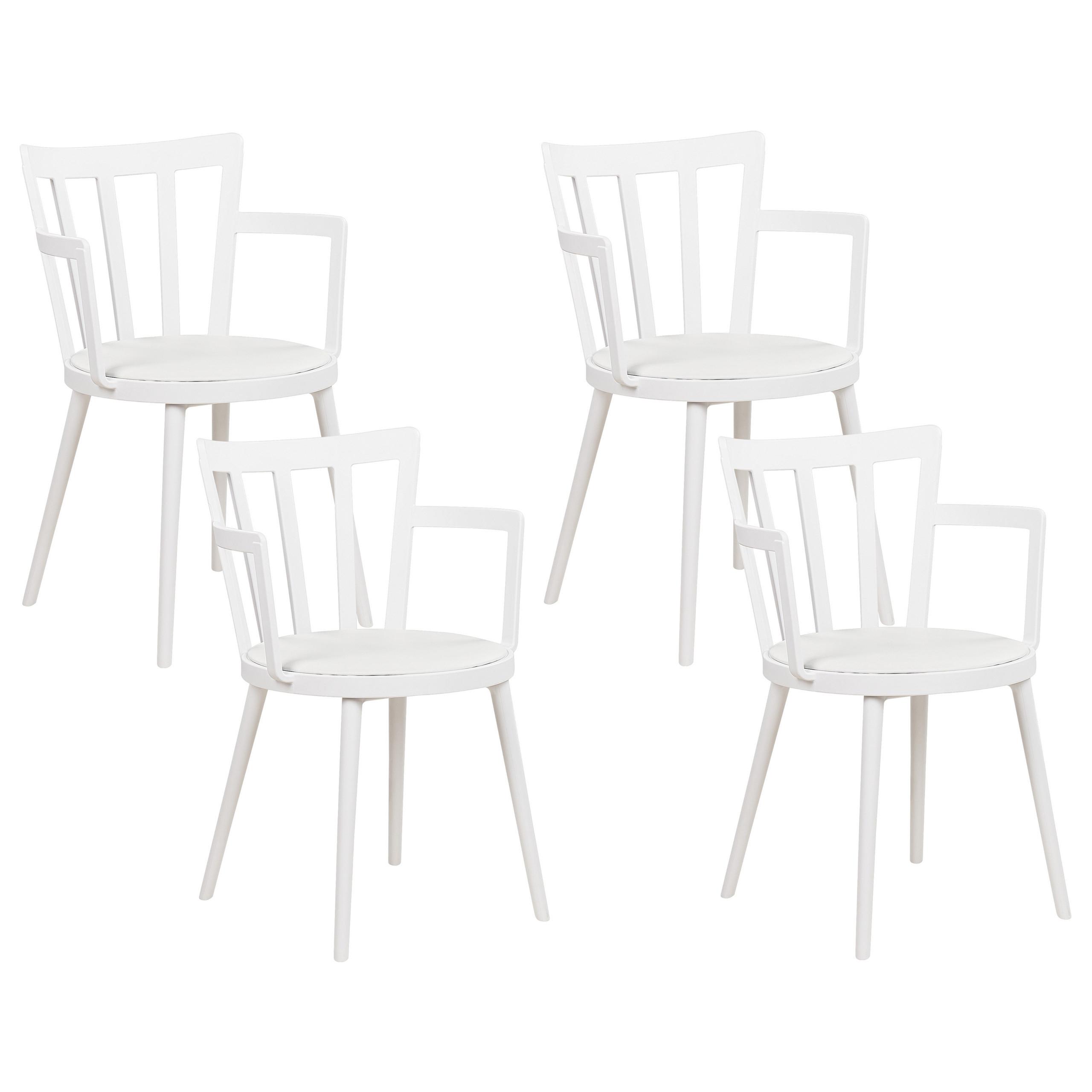 ESSZIMMERSTUHL 4er-Set Kunststoff Weiß Morill - Weiß, Kunststoff (45/77/52cm) - Beliani