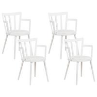 ESSZIMMERSTUHL 4er-Set Kunststoff Weiß Morill - Weiß, Kunststoff (45/77/52cm) - Beliani