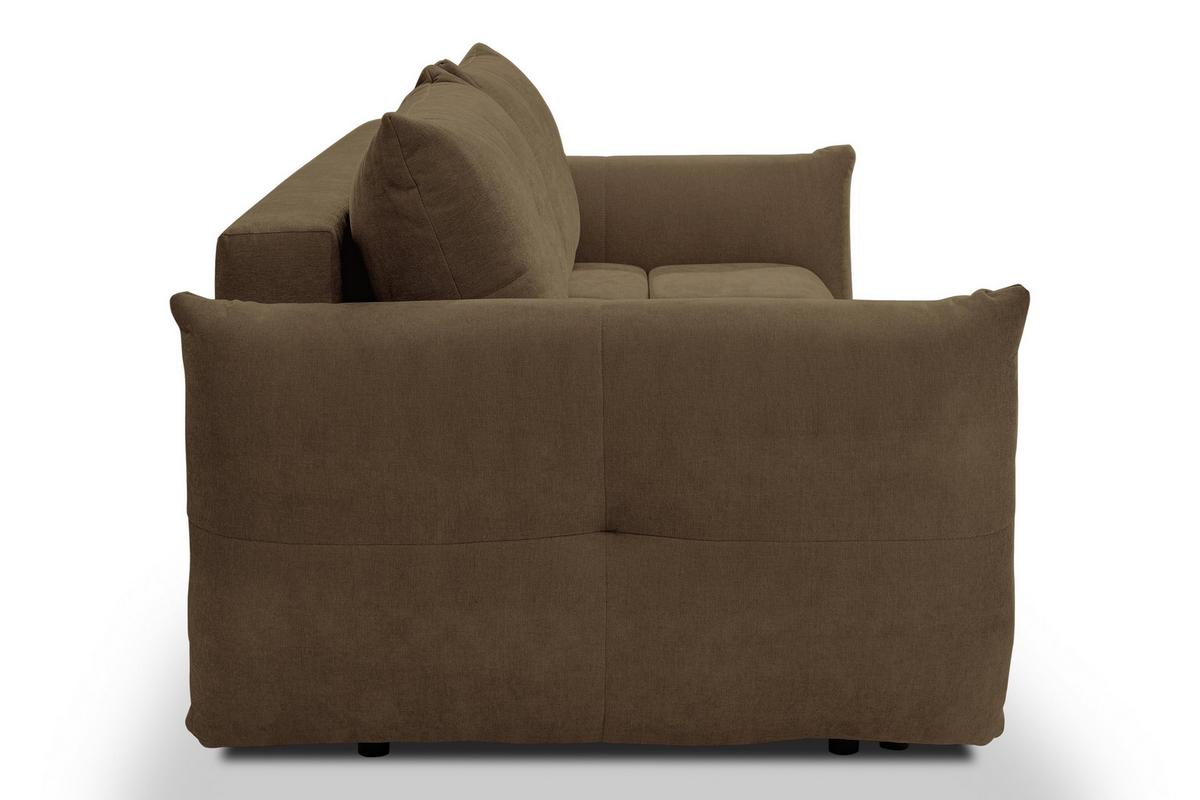 BETTSOFA MODA Braun Chenille-Stoff mit Schlaffunktion - Braun, Holz (245/86/110cm) - MASSENO