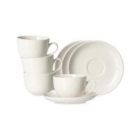 KAFFEETASSEN MIT UNTERTASSEN Casablanca weiß 200 ml 8-tlg. - Weiß, Keramik (2/2/2cm) - Ritzenhoff Breker