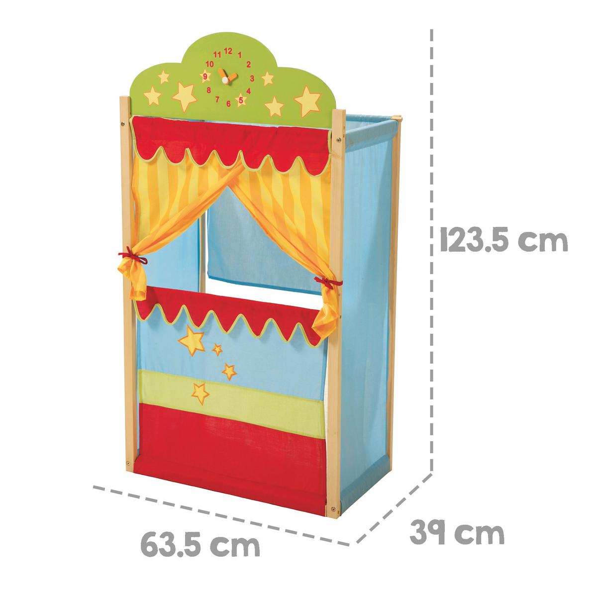 KASPERTHEATER mit Holzgestell - Multicolor, Holzwerkstoff (65.5/123.5/39cm) - Roba