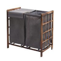 WÄSCHESAMMLER Braun, Grau - Braun/Grau, Holz (60/60/33cm) - MCW