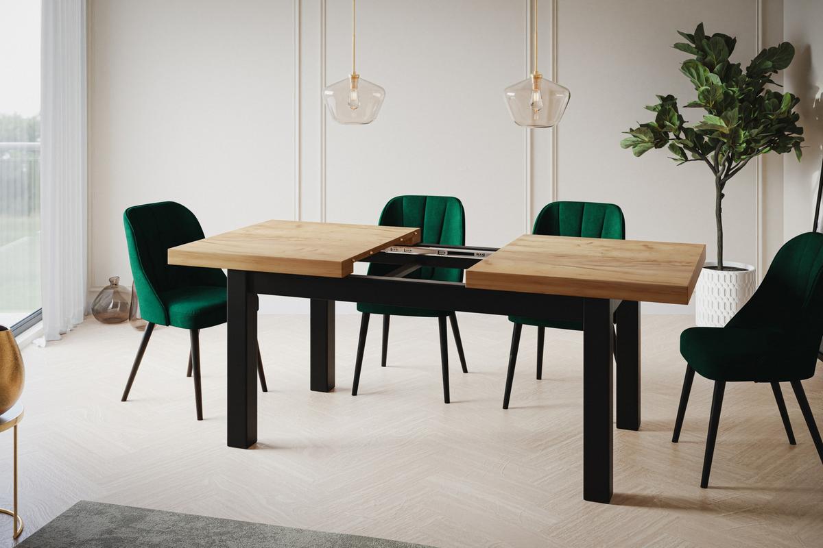 RECHTECKIGER Esstisch Ausziehbar – Moderner Wohnzimmertisch Küchentisch und Esszimmertisch – Tisch mit Holzbeinen, Maßen von 200 – 300 cm – Craft - Schwarz/Braun, Holzwerkstoff (200/100/78cm) - Alpi-Möbel