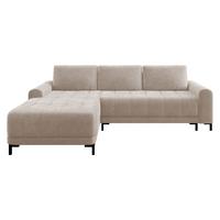 ECKSOFA Aris L, Seite: Links - Schwarz/Naturfarben, Holz/Textil (258/168cm) - MIRJAN24