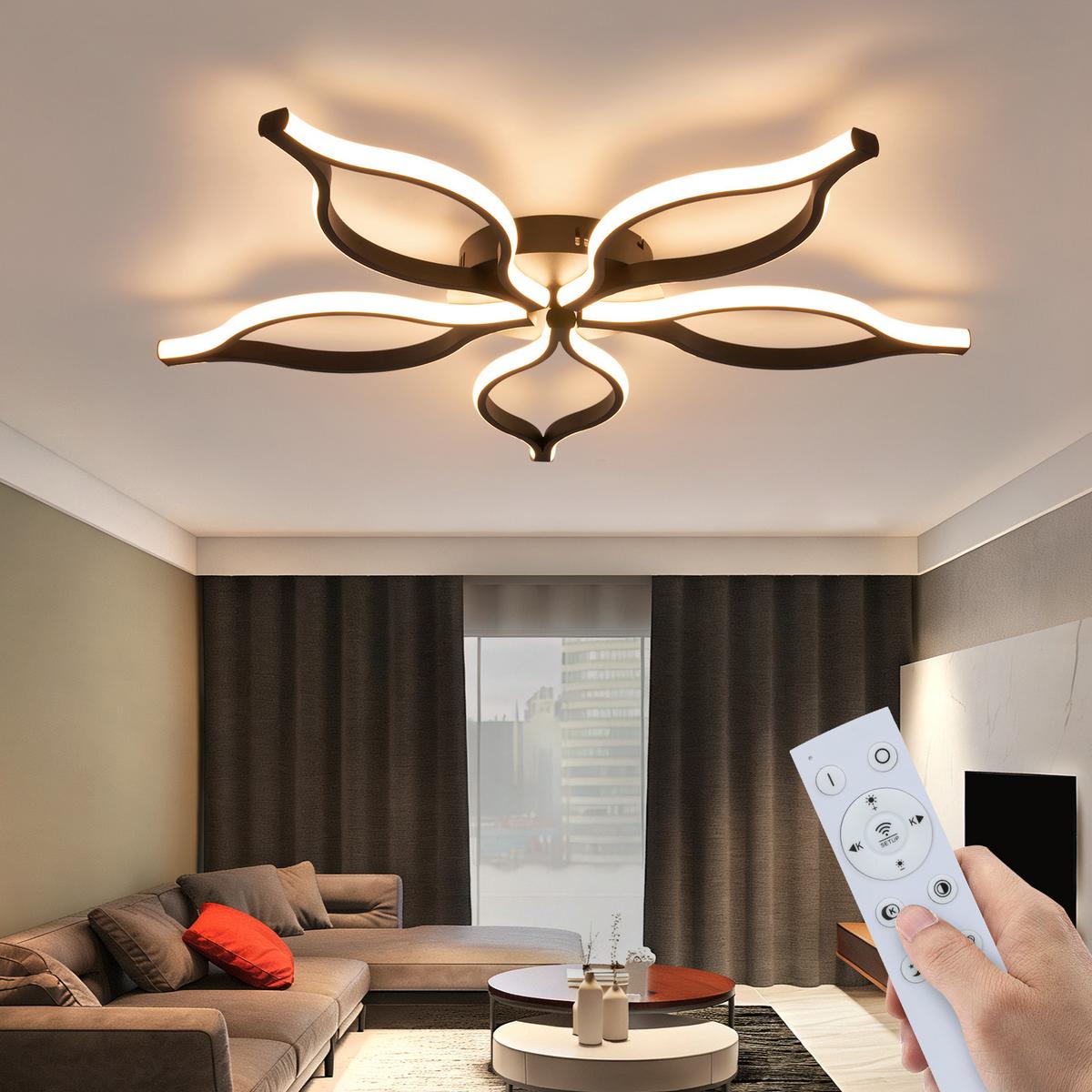 LED DECKENLEUCHTE Gelwynne 80/38/6 cm - Schwarz, Metall (80/38/6cm) - ZMH