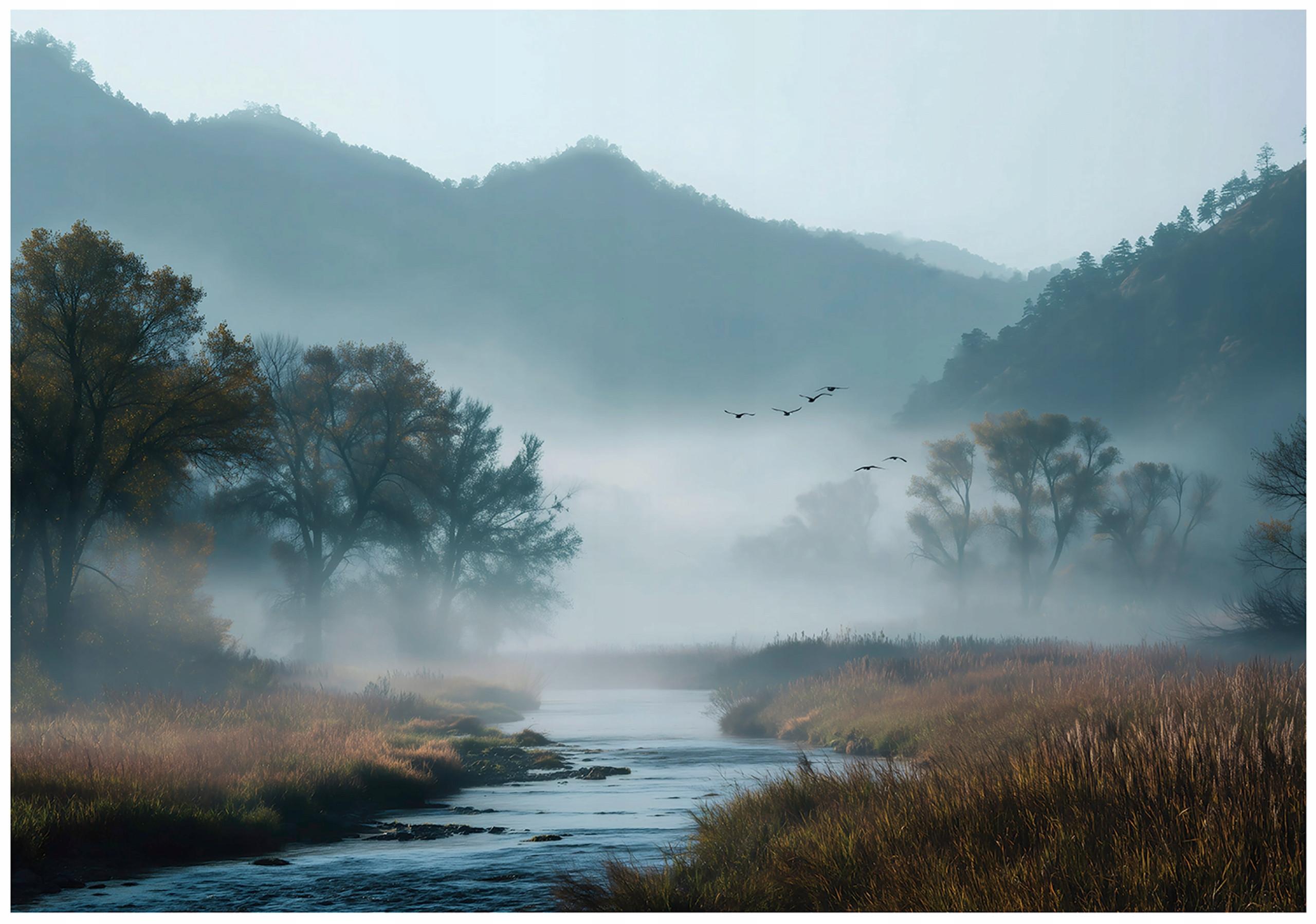 FOTOTAPETE Wald See Blau 200x140 cm - Multicolor, Papier (200/140cm) - Wallarena