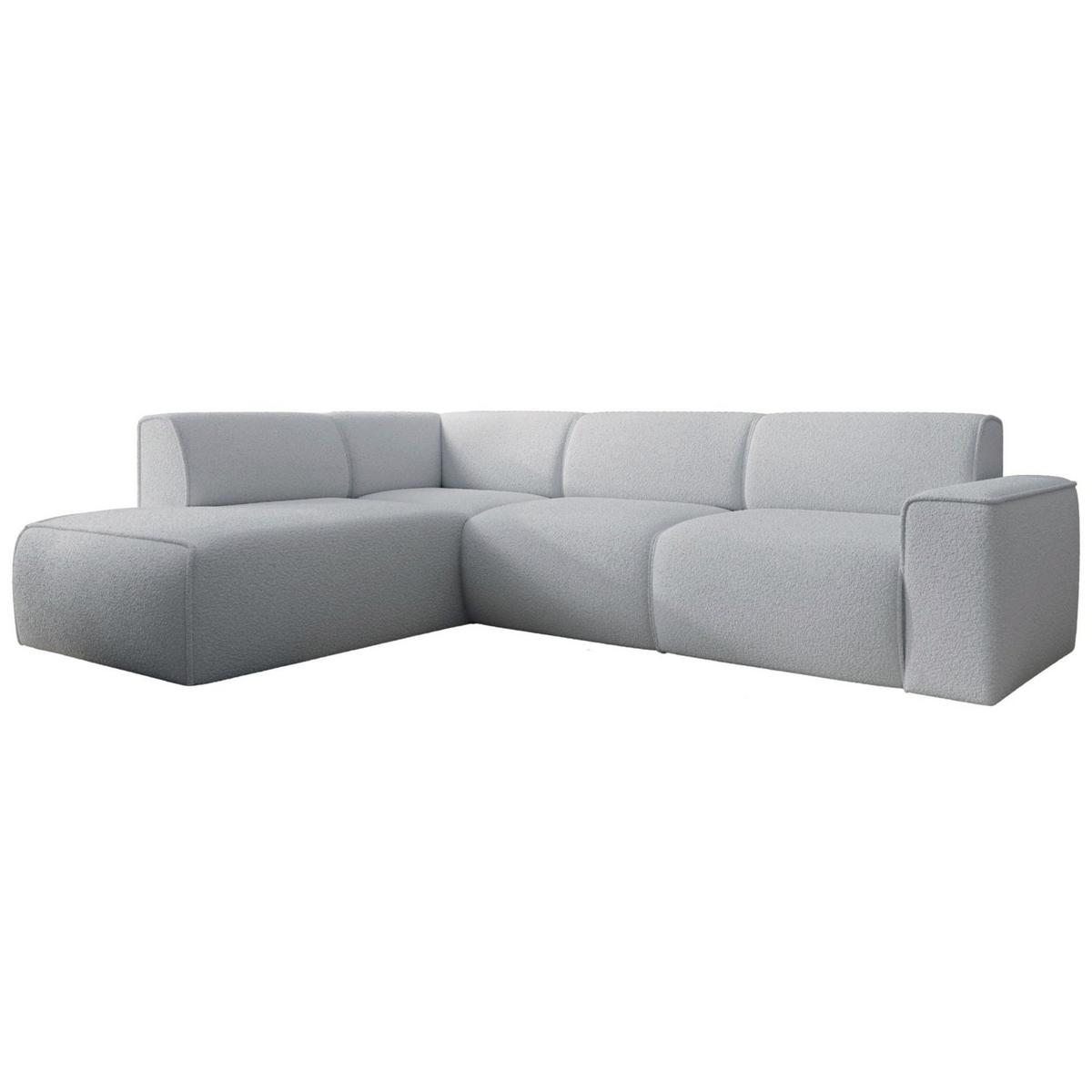 ECKSOFA Bouvi Hellgrau links - Hellgrau/Schwarz, Kunststoff/Textil (292/220cm) - Selsey