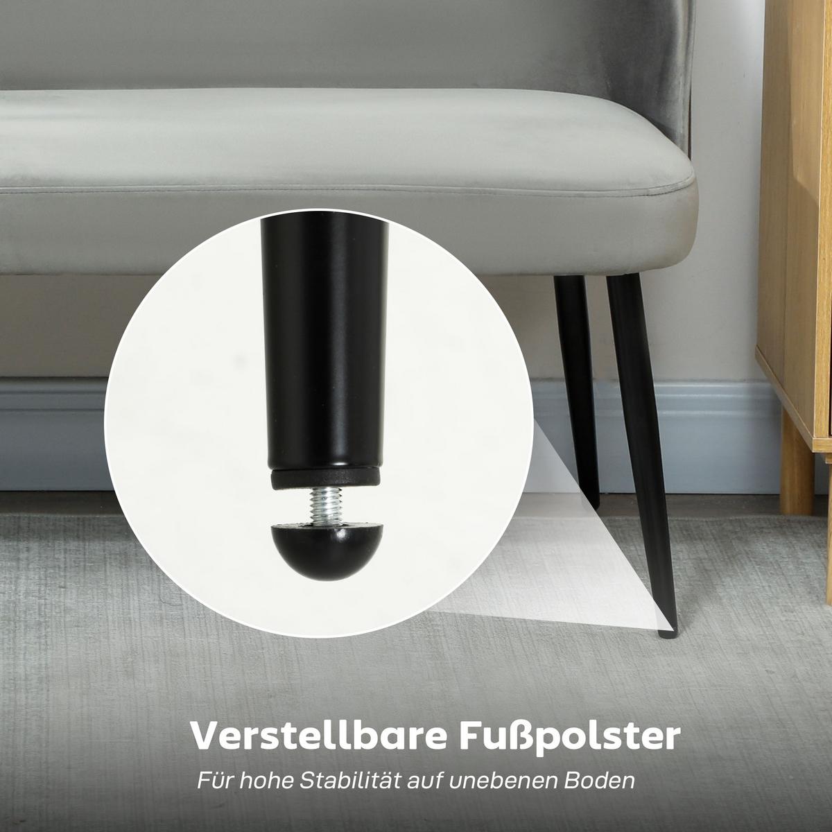 SOFA Polyester Metall Grau - Schwarz/Grau, Textil/Metall (63/84.5/127cm) - HOMCOM