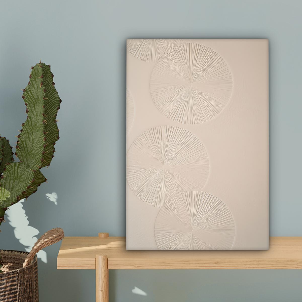LEINWANDBILD Japandi - Beige - Modern Deko Wohnzimmer 20x30 cm - Ecru, Textil (20/30cm) - MuchoWow
