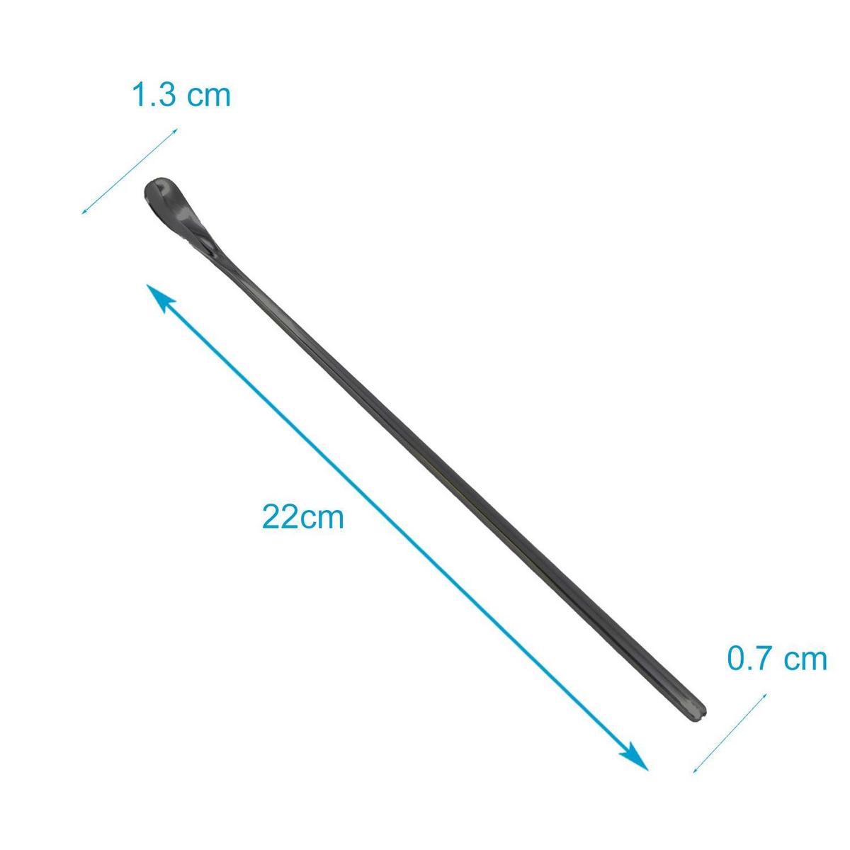 LATTE MACCHIATO LÖFFEL 22 cm Länge (6er Set) - Schwarz, Metall - Intirilife