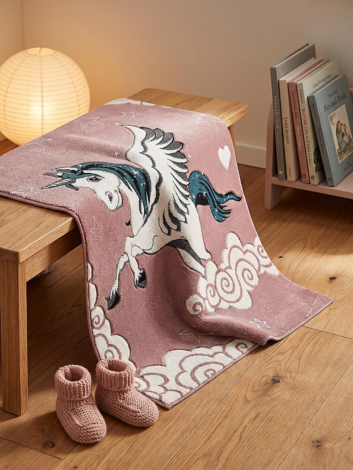 KINDERTEPPICH Kurzflor Sterne IDRO Polypropylen Pink 120 x 170 cm - Rosa, Textil (120/170cm) - KADIMA DESIGN