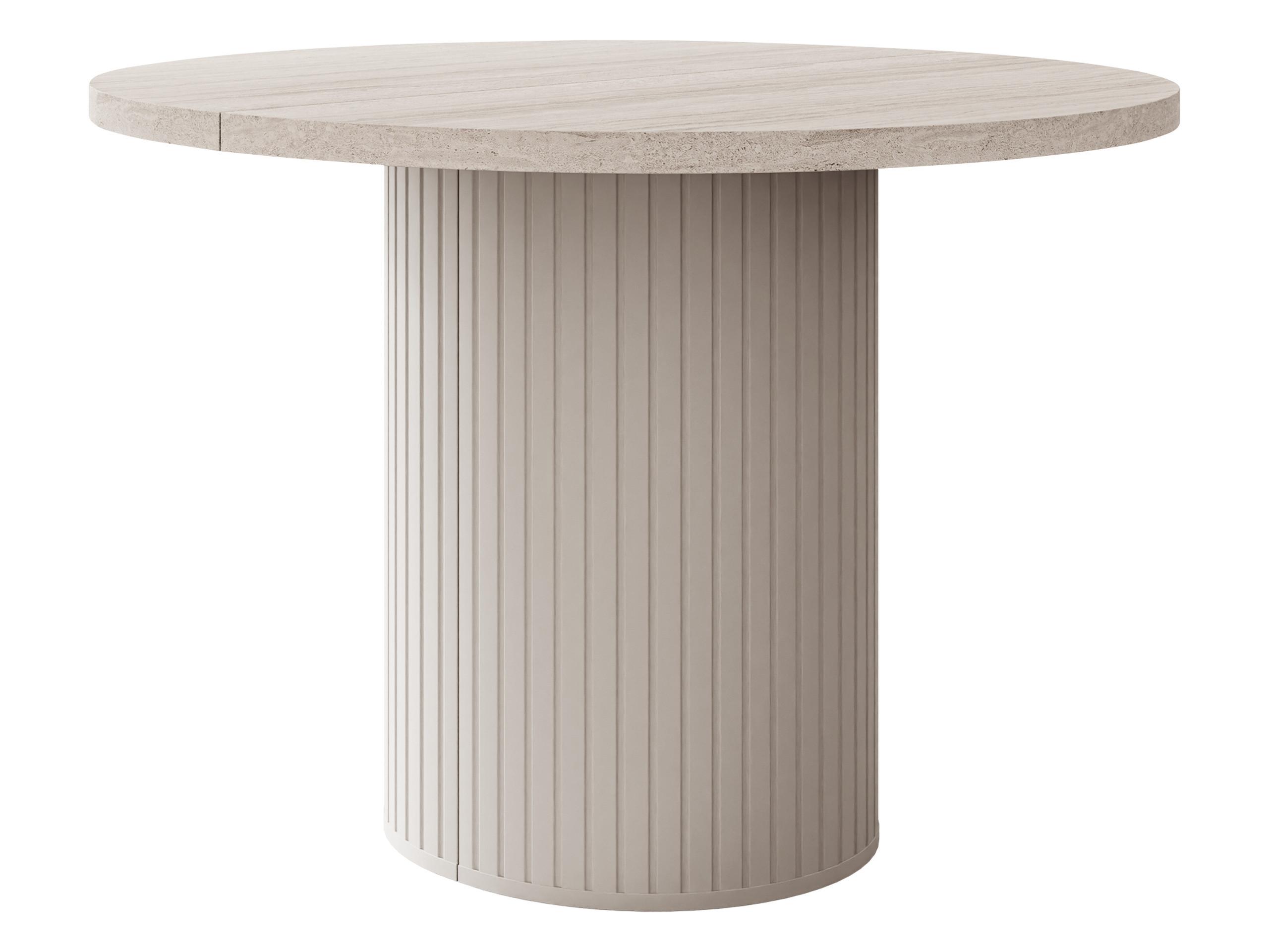ESSTISCH Ovalio - Sandfarben/Beige, Holzwerkstoff (100/100/75cm) - MIRJAN24