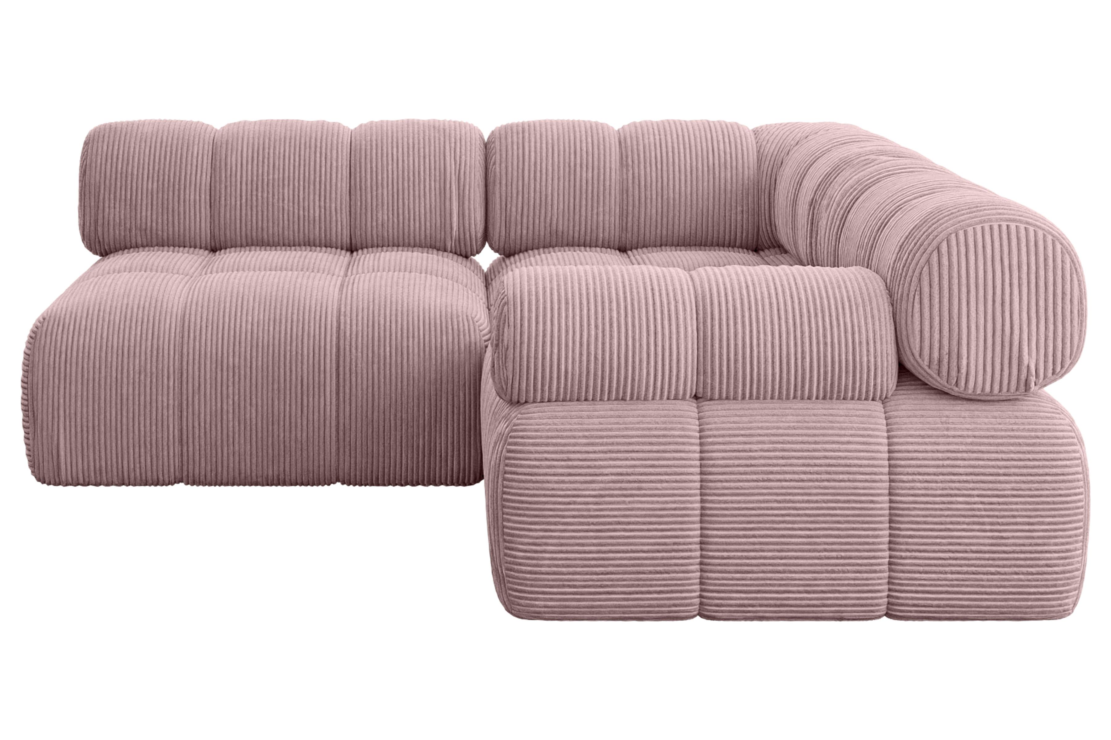 ECKSOFA modulares Sofa Mende-L1 - 190x190x70 cm Rosa Cord - Rosa, Holzwerkstoff/Textil (190/190cm) - ALTDECOR