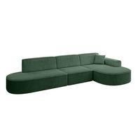 ECKSOFA Ottomane Rechts MARI-L2 - 328x171x79 cm Grün Cord - Schwarz/Grün, Holzwerkstoff/Kunststoff (171/328cm) - ALTDECOR