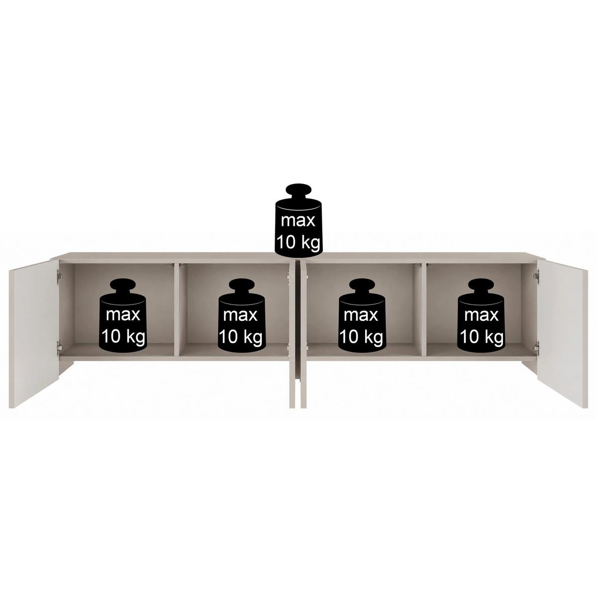 TV-LOWBOARD Arkadia Kaschmirgrau 200 cm - Kaschmir, Holzwerkstoff (200/49/35cm) - Selsey