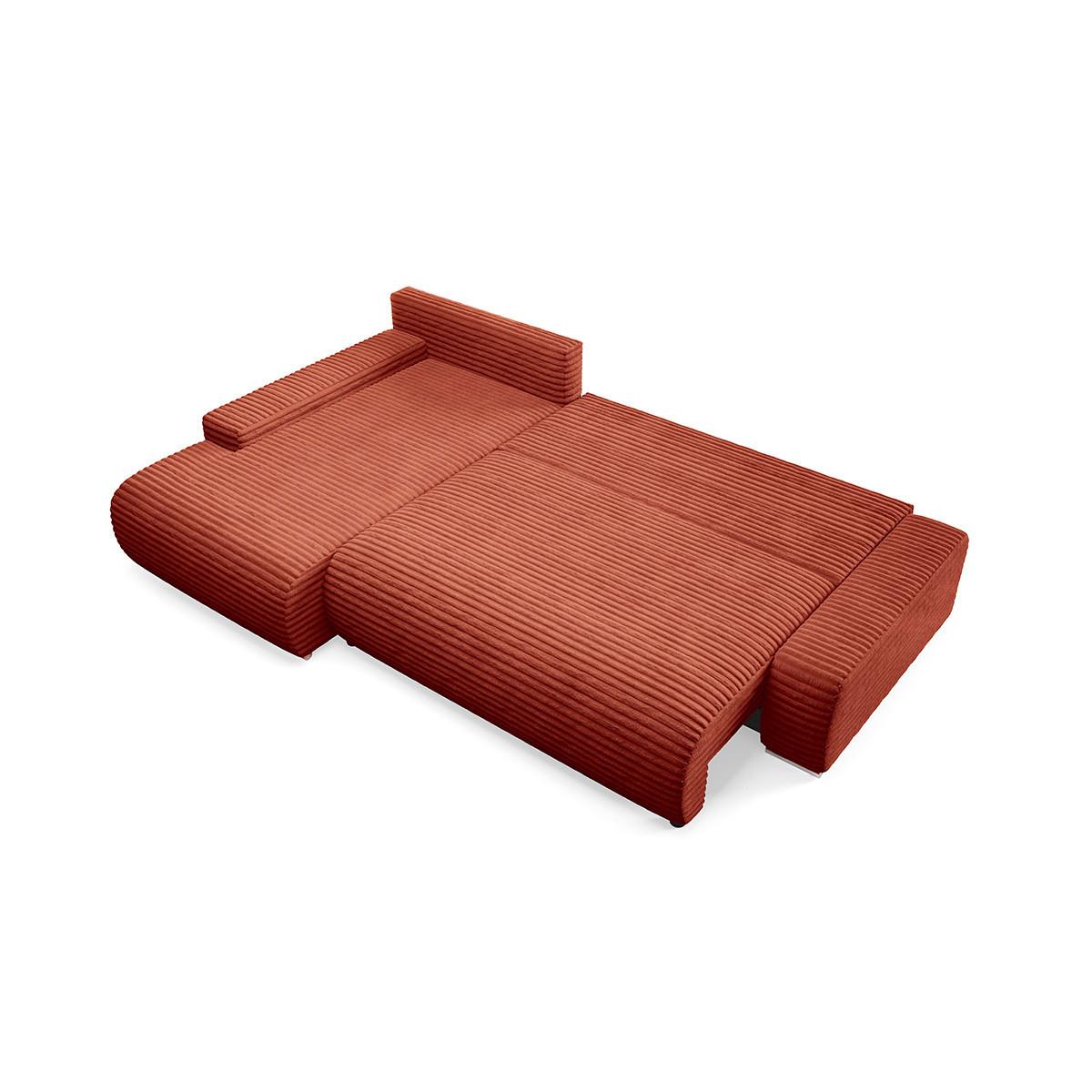 ECKSOFA Ivana 3 Sitzplätze Terracotta - Orange, Holz (265/172cm) - Petits-meubles