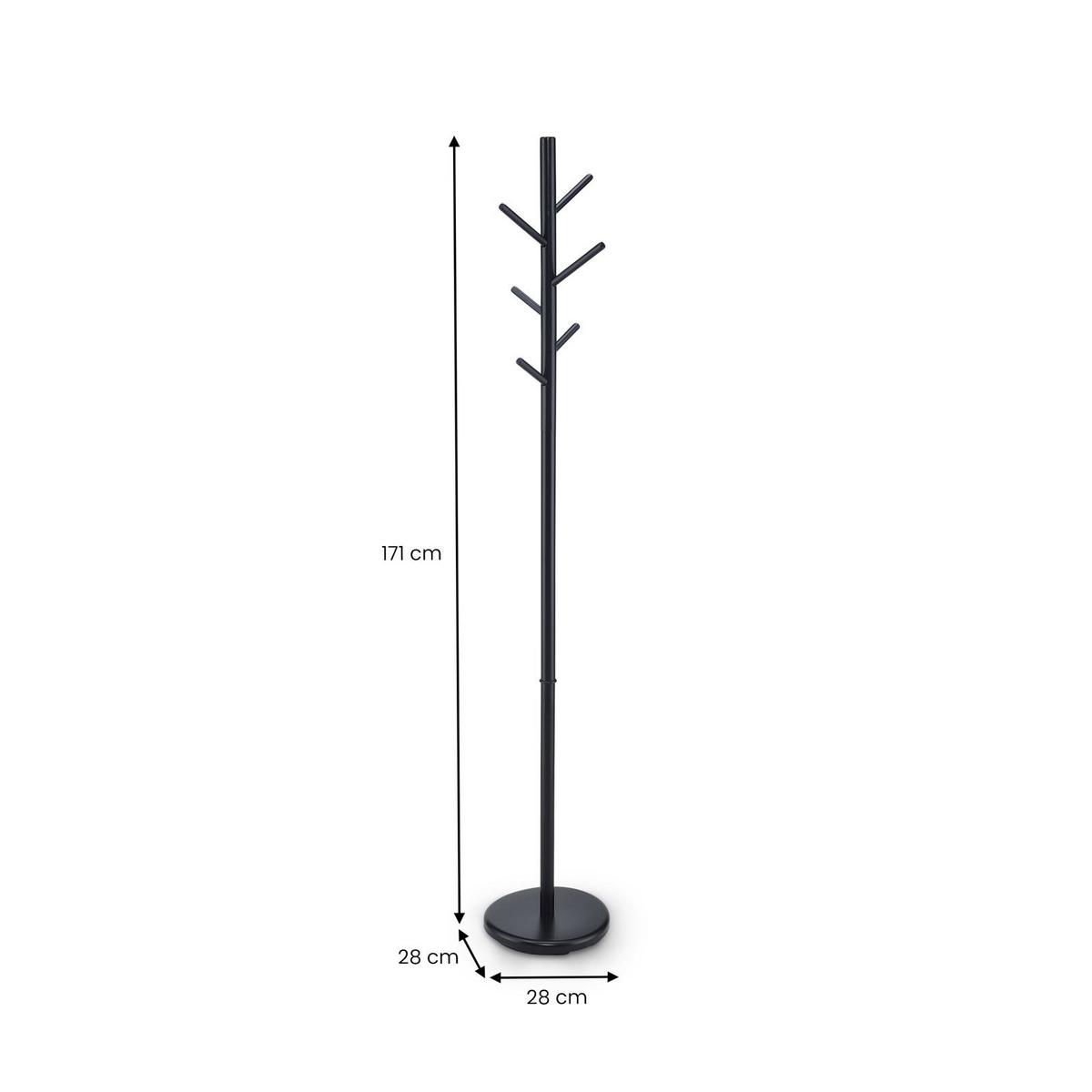 KLEIDERSTÄNDER ENRICO schwarz/schwarz - Schwarz, Holz (28/171/28cm) - IDIMEX