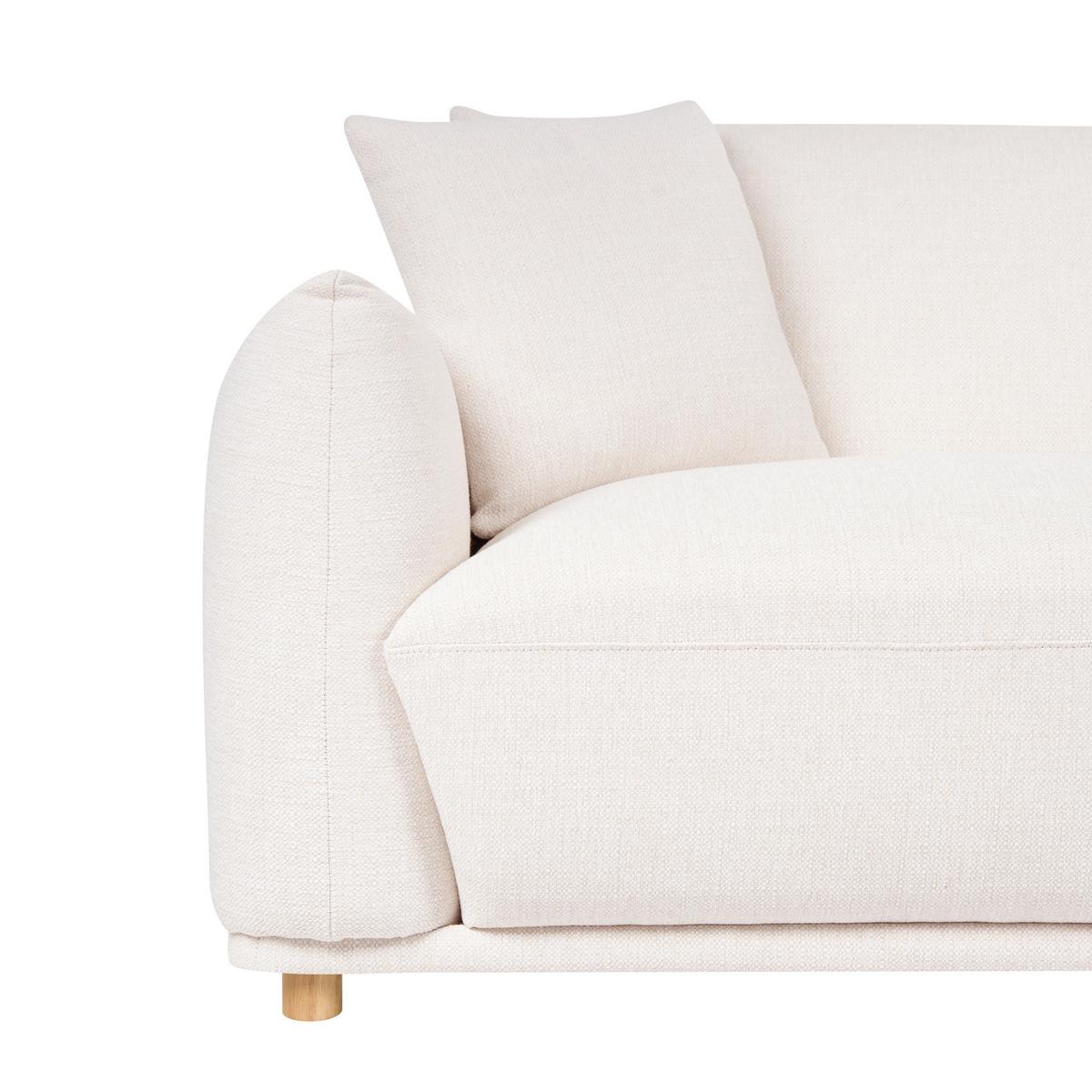 3-SITZER-SOFA Stoff Cremeweiß Jubek - Creme, Textil (214/81/104cm) - Beliani