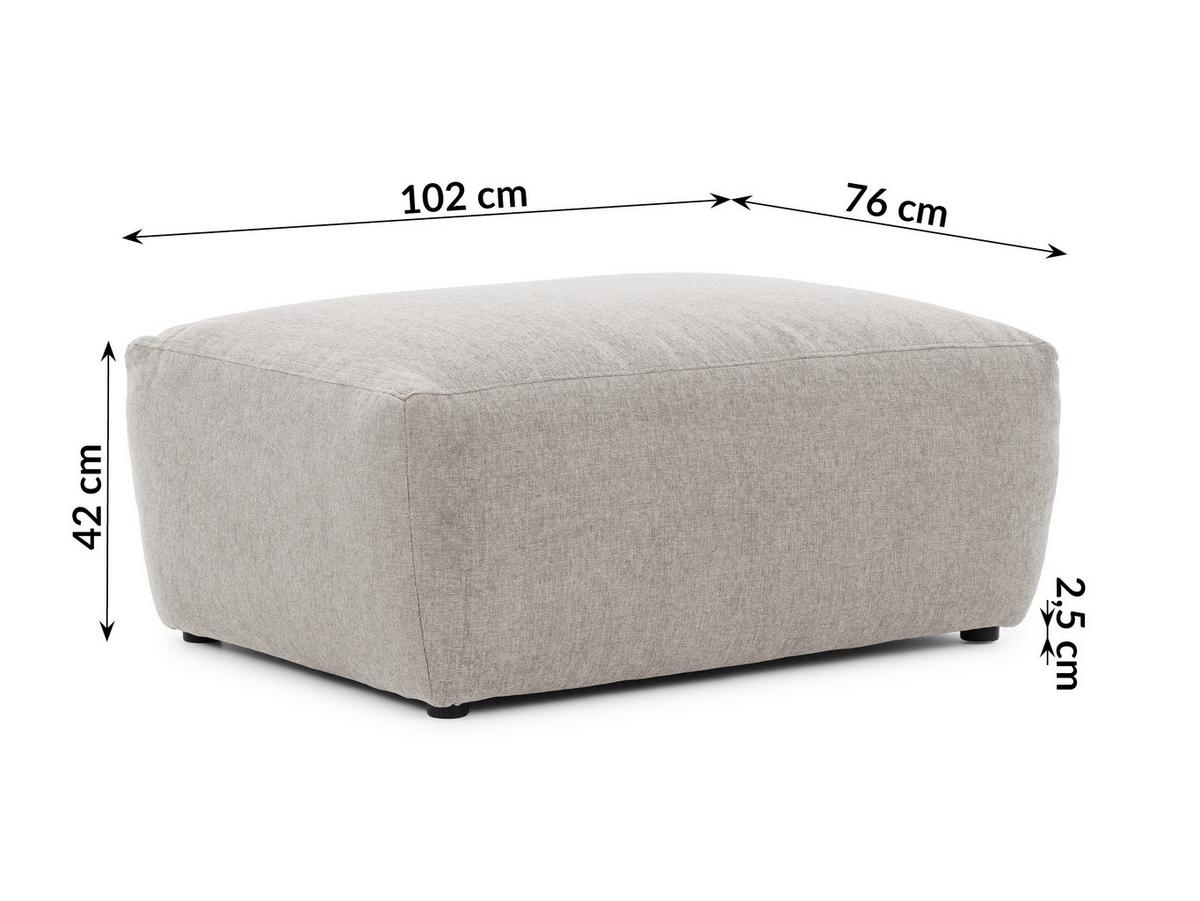 HOCKER Lennon aus Beige Strukturstoff mit vielseitiger Nutzung - Beige/Schwarz, Holz/Kunststoff (102/42/76cm) - S-Style