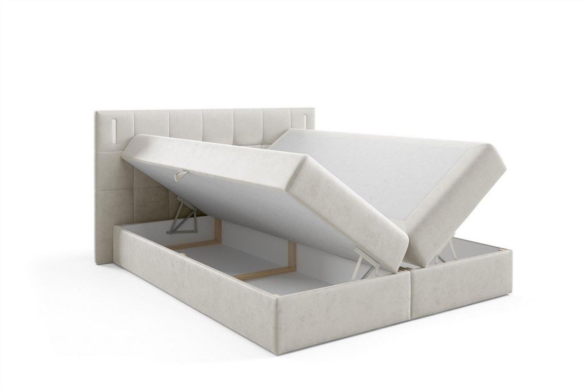 BOXBETT Martim Premium - Weiß, Holzwerkstoff/Textil (180/200cm) - Fun Möbel