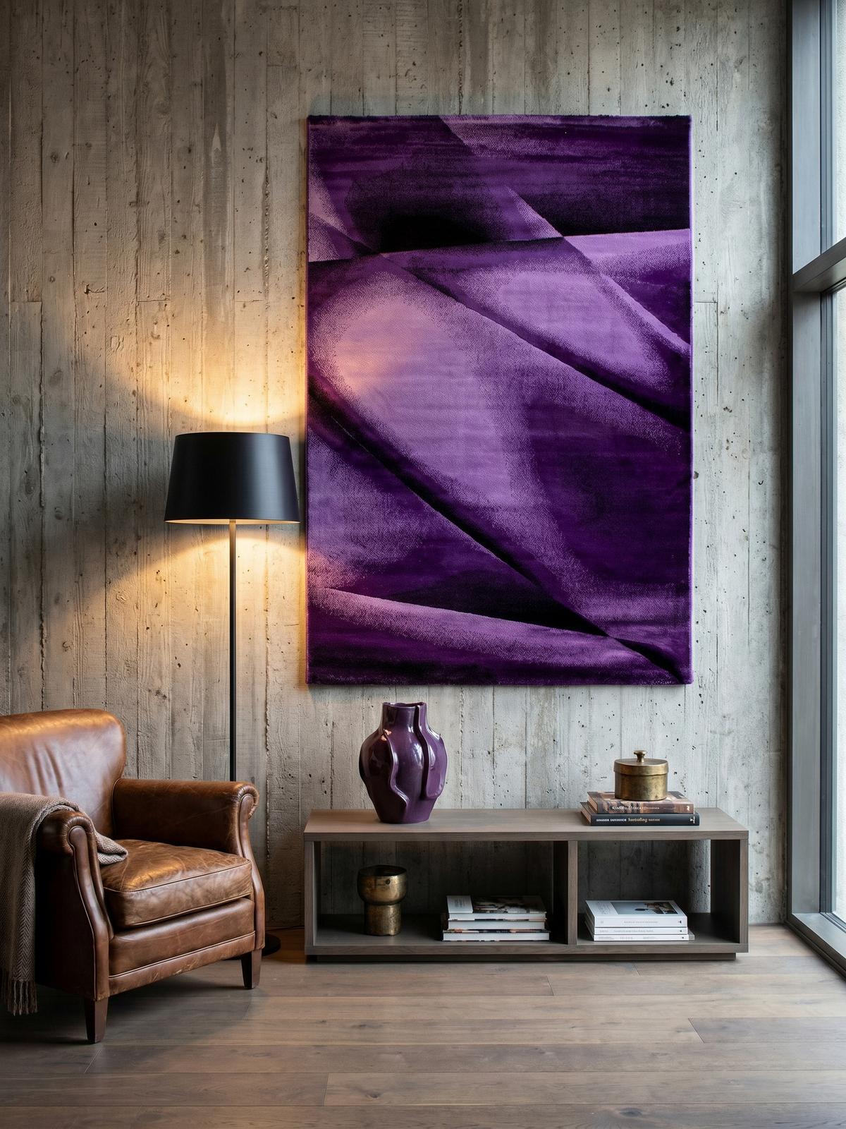 KURZFLORTEPPICH ASPEN, abstrakt, Violett, 120 x 170 cm - Lila, Textil (120/170cm) - KADIMA DESIGN
