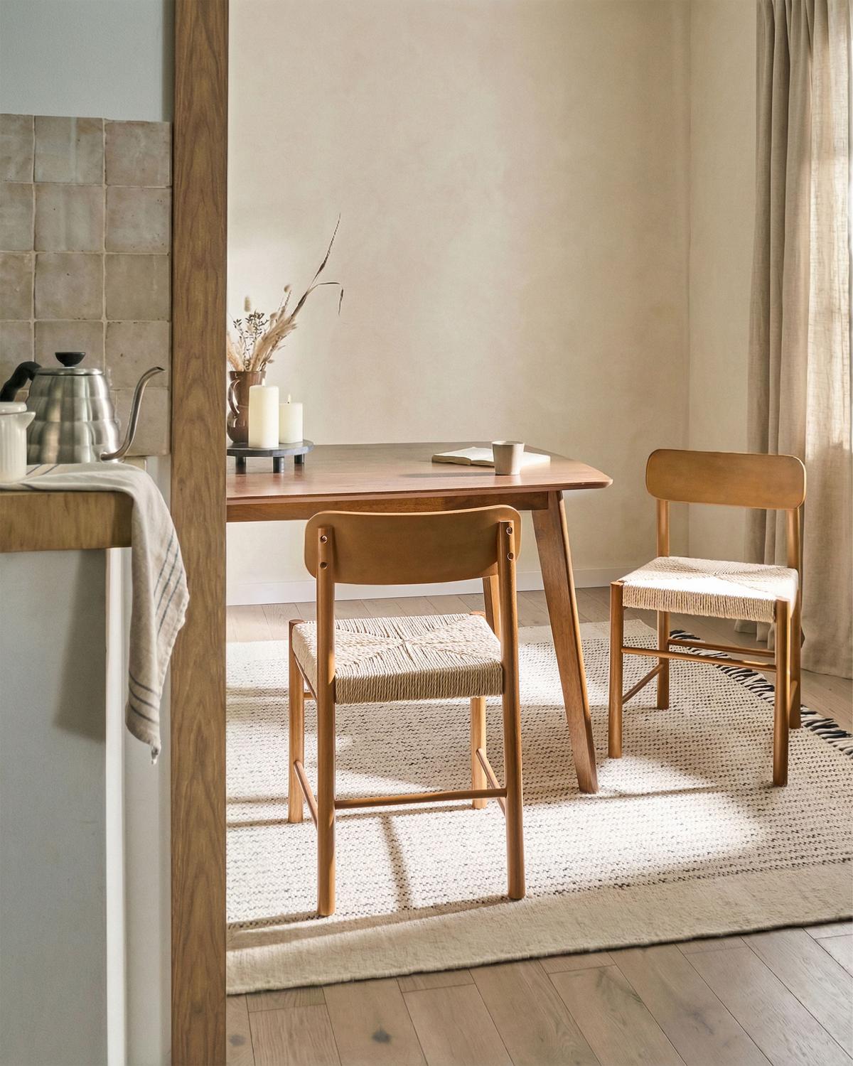 ESSZIMMERSTUHL 2er-Set Holz Braun Digne - Braun, Holz (46/75/46cm) - Beliani