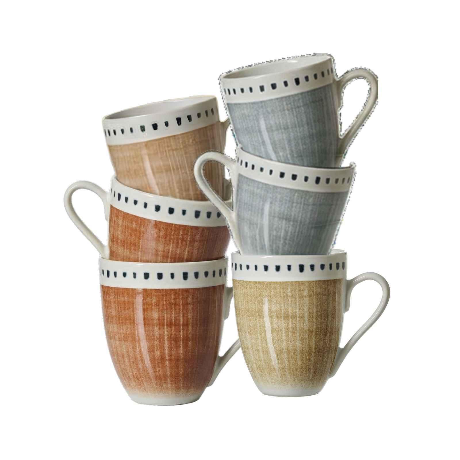 KAFFEEBECHER Natura Mix 320 ml 6er Set - Multicolor, Keramik (0.32L) - Ritzenhoff Breker