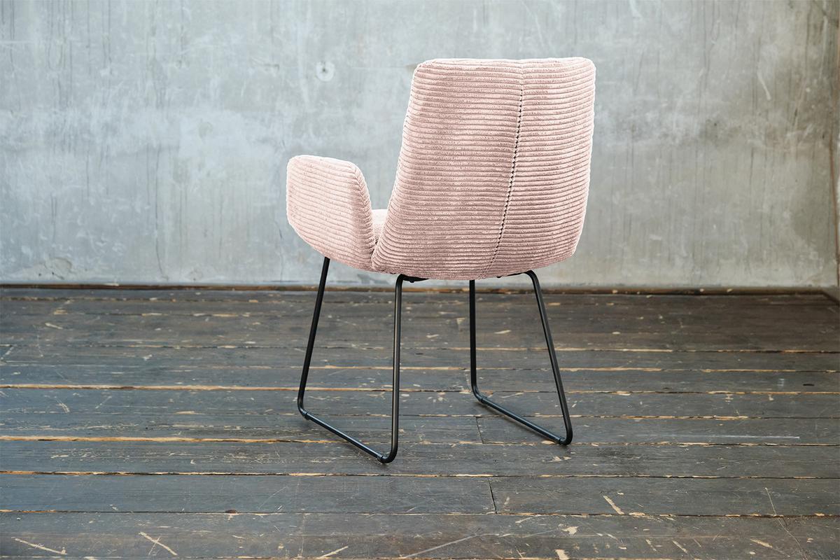 STUHL NEW CHARME Pink Cord (1er-Set) - Pink/Rosa, Textil (59/87/66cm) - KAWOLA