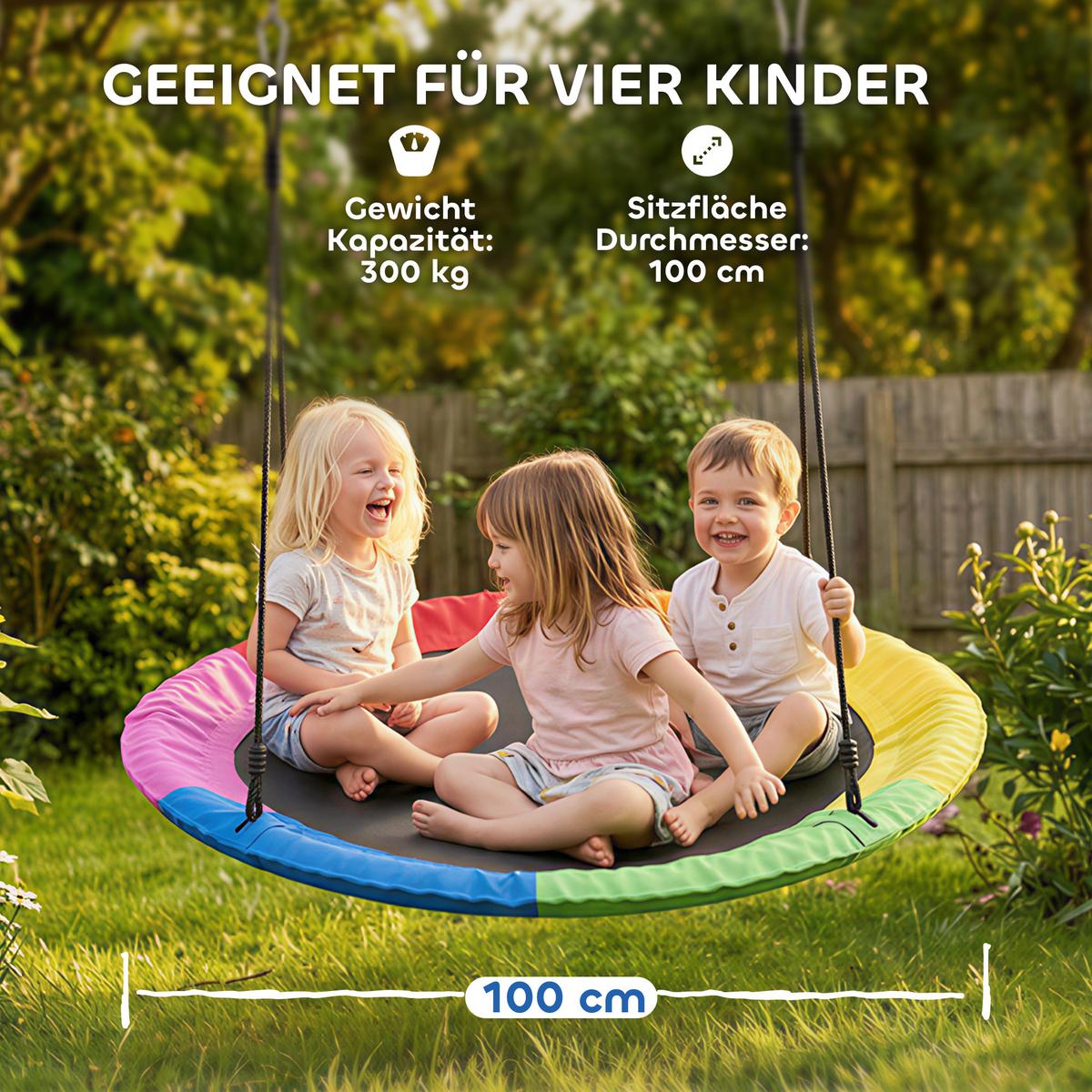 NESTSCHAUKEL Oxford-Gewebe PE-Seil Mehrfarbig - Multicolor, Textil (100/100cm) - AIYAPLAY