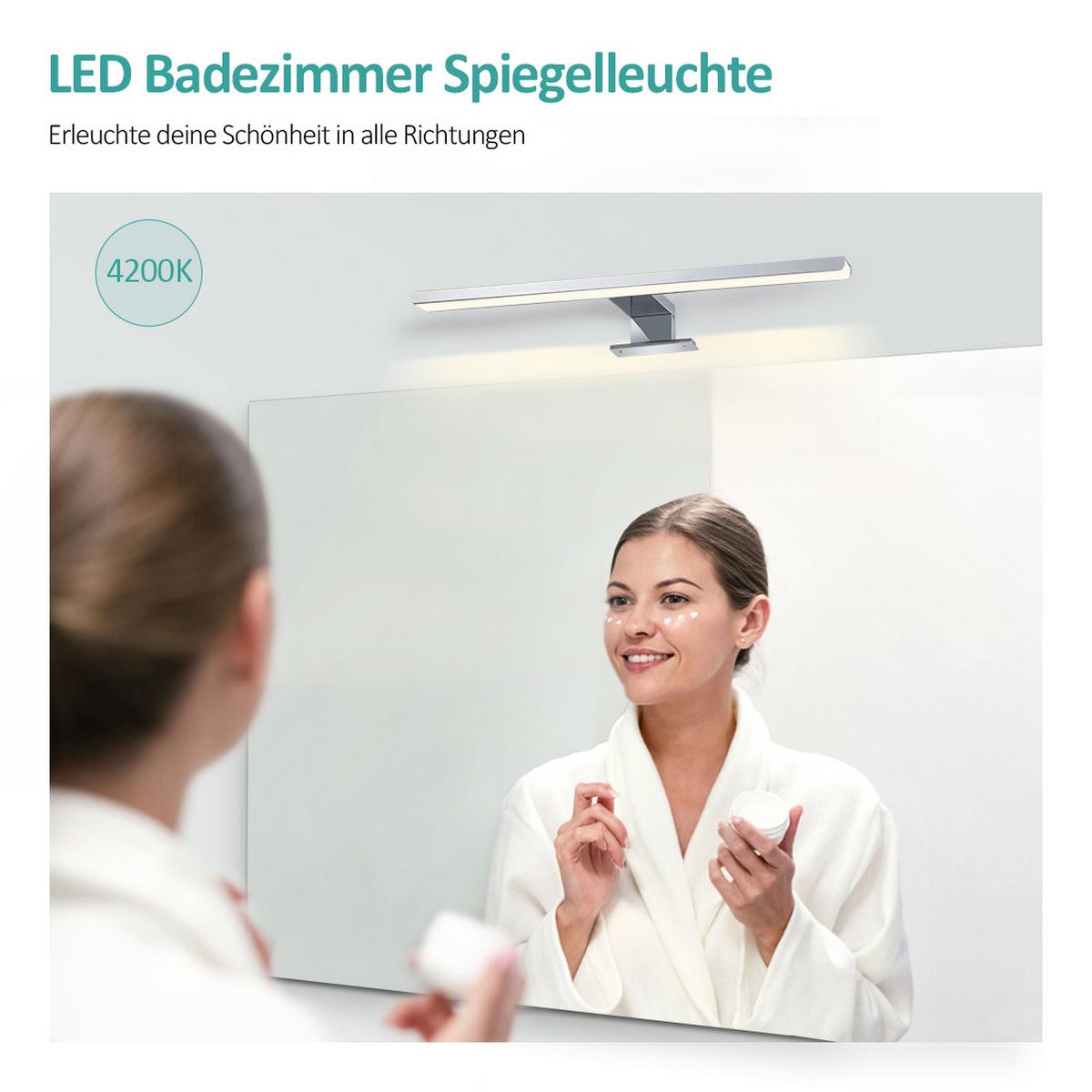 SPIEGELLEUCHTE LED Neutral Licht 4200K 40 cm - Weiß, Kunststoff (17/40/4cm) - EMKE