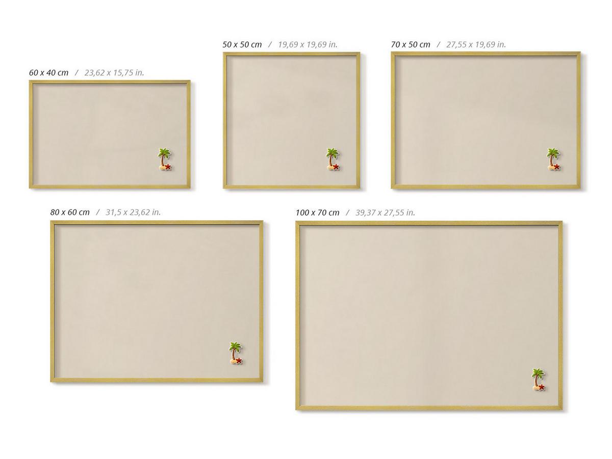 MAGNETTAFEL 60x40 cm Goldener Rahmen Hellbeige - Beige, Metall (60/50/0.4cm) - TULUP