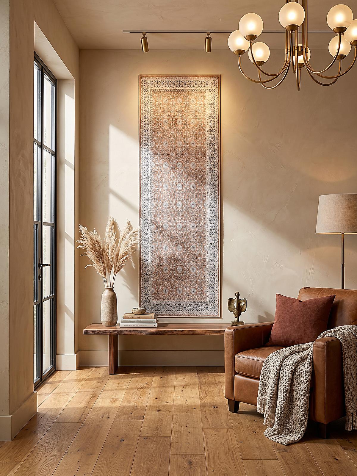 LÄUFER waschbar, mit floralen Ornamenten, VERNANTE in Terrakotta-Creme, 80 x 150 cm - Rot, Textil (80/150cm) - KADIMA DESIGN
