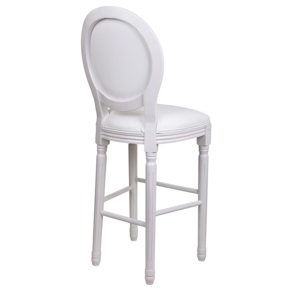 BARHOCKER aus Holz 52x46x116 cm - Weiß, Fell (52/116/46cm) - Wanderlust