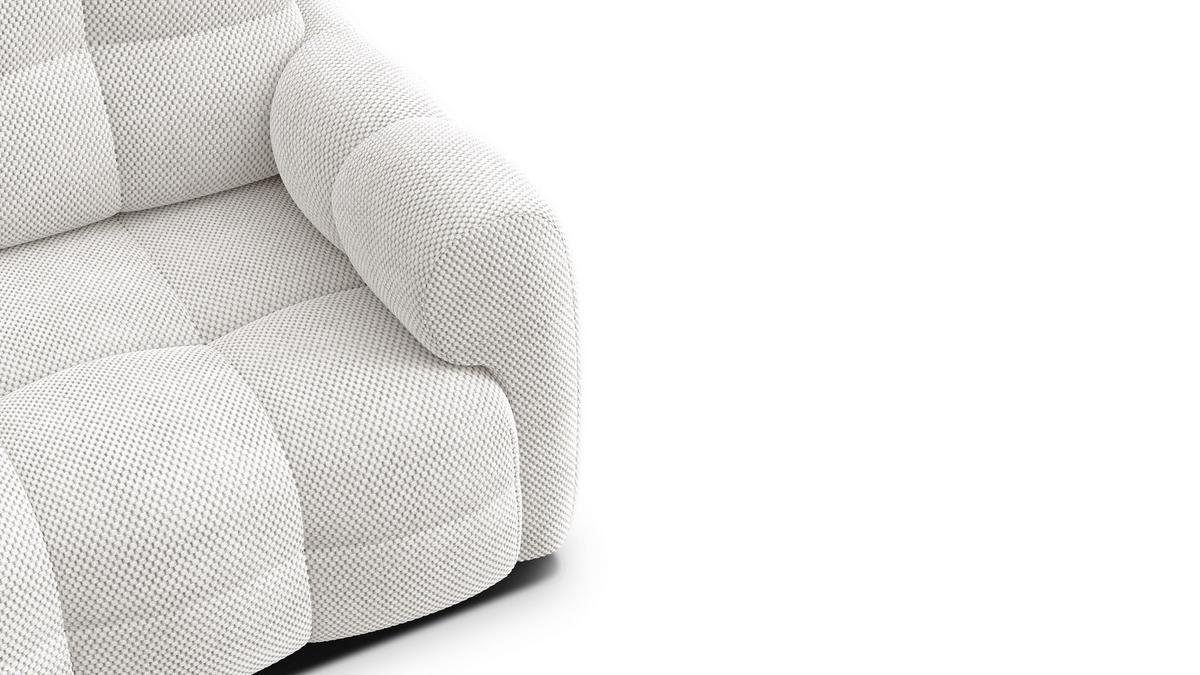 SOFA MELLOW 2-Sitzer, creme - Creme/Schwarz, Holz/Textil (153/87/98cm) - Wozimo