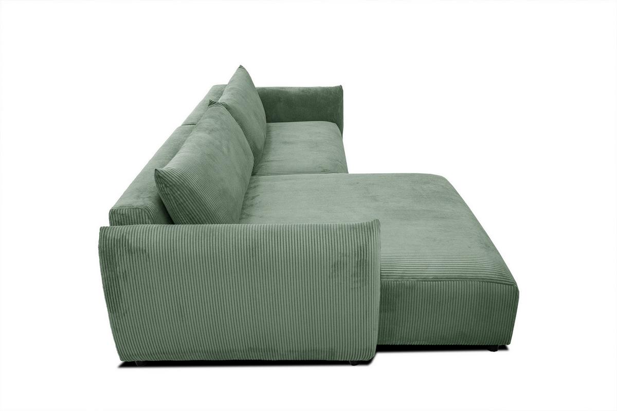 ECKSOFA TAUER 5-Sitzer, mintgrün - Schwarz/Mintgrün, Holzwerkstoff/Kunststoff (174/292cm) - Wozimo