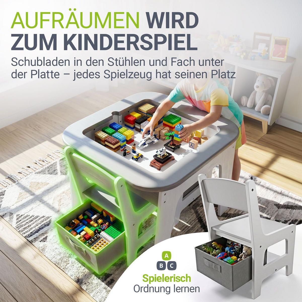 KINDERSITZGRUPPE Milou grau - Grau, Holz (60/50/60cm) - Juskys