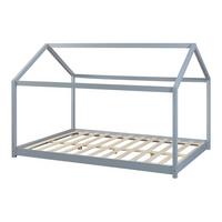 HAUSBETT Cerro - Grau, Holz (120/200cm) - [en.casa]