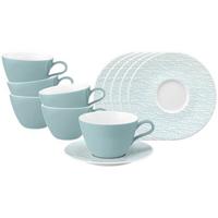 MILCHKAFFEETASSEN MIT UNTERTASSEN Life Fashion Green Chic 370 ml 6er Set - Grün, Keramik (16.4/9/16.4cm) - Seltmann Weiden