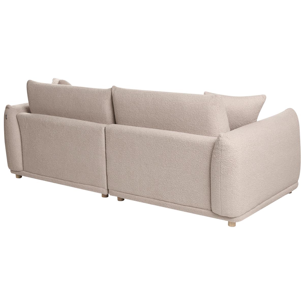 3-SITZER-SOFA Bouclé Beige Jubek - Beige, Textil (214/81/104cm) - Beliani
