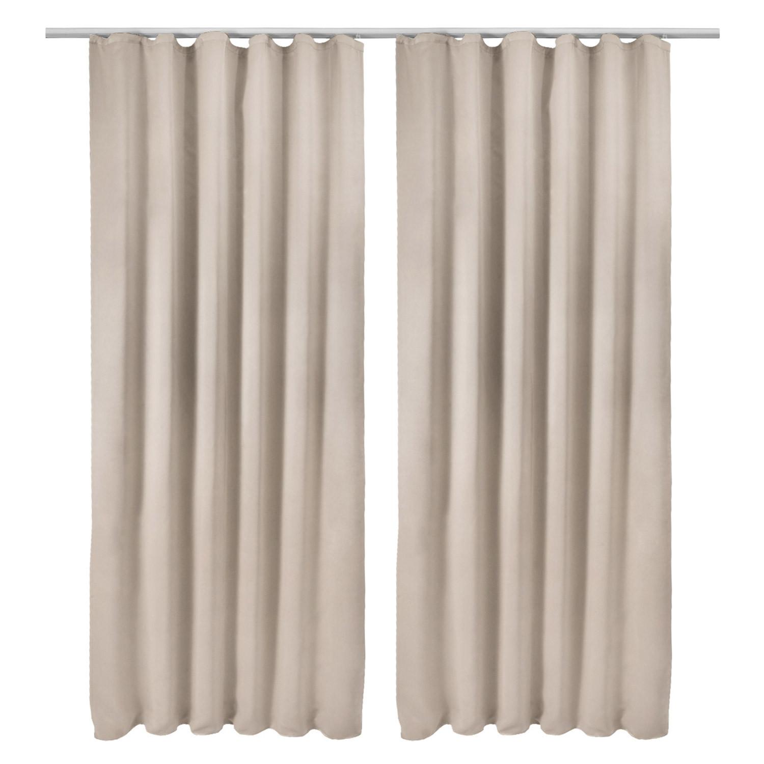 VORHANG Amelie BK mit Kräuselband 140x245cm Creme (2tlg) - Creme, Textil (140/245/1cm) - Beautissu 